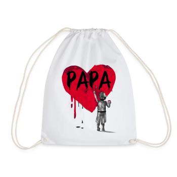 Daddy-son - Drawstring Bag - white - Front
