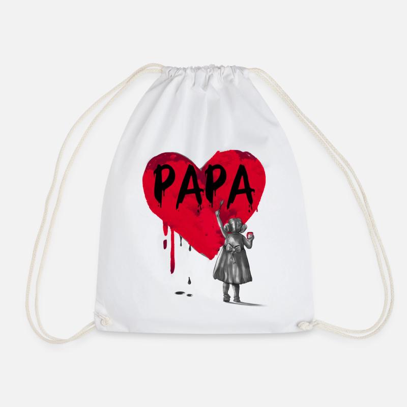 Papa - Tochter - Turnbeutel - Weiß