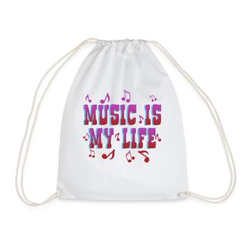 Music is Life vibe, j'aime la musique, la musique pop - Sac de sport léger - blanc - Devant