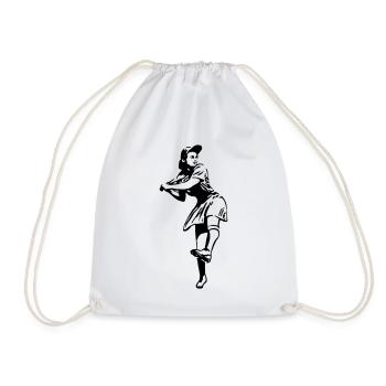 baseball - Drawstring Bag - white - Front