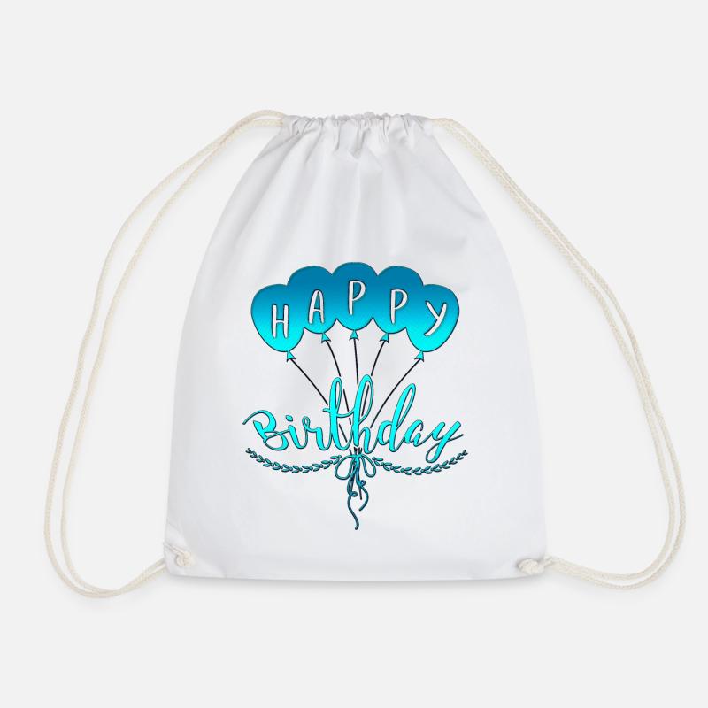 Birthday Luftballon - Turnbeutel - Weiß