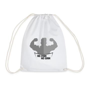Pas de douleur, pas de gain - Sac de sport léger - blanc - Devant