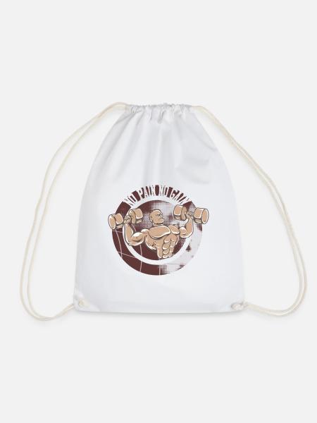 No pain no gain - Drawstring Bag - white