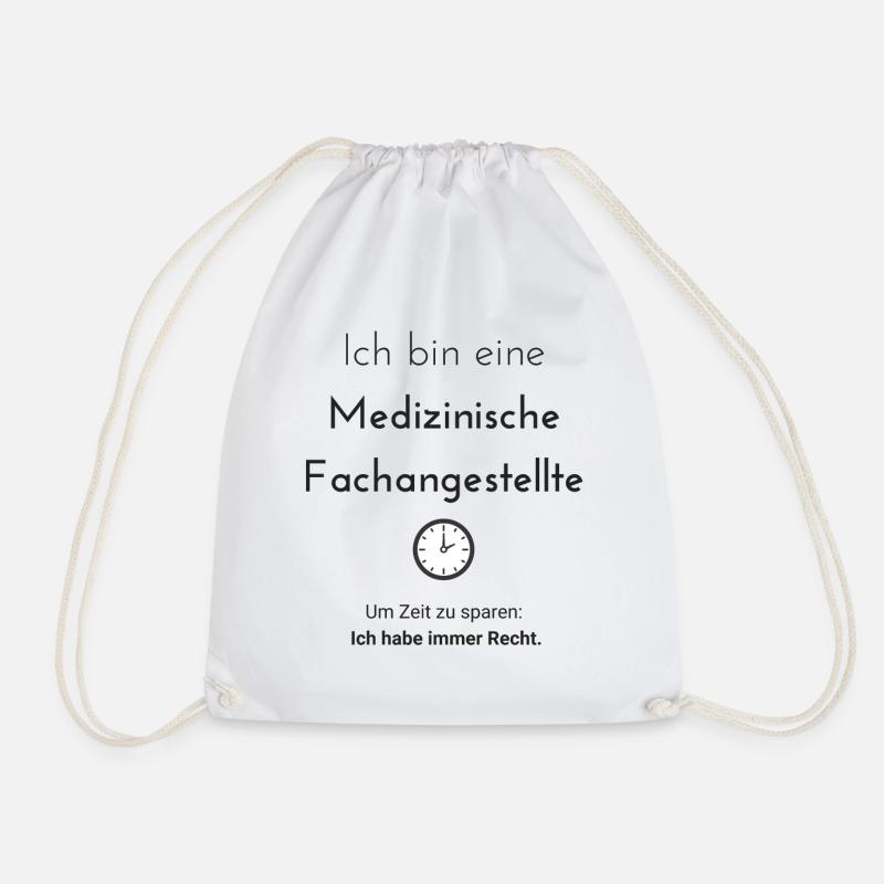 Arzthelferin MFA hat immer Recht! Geschenk Witzig - Turnbeutel - Weiß