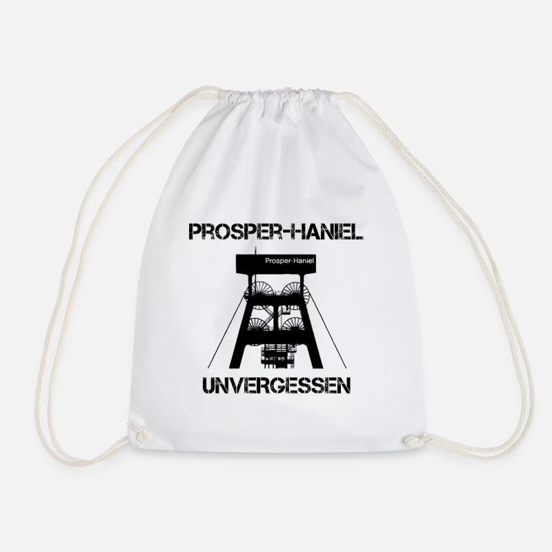 Zeche Prosper-Haniel unvergessen , Förderturm - Turnbeutel - Weiß