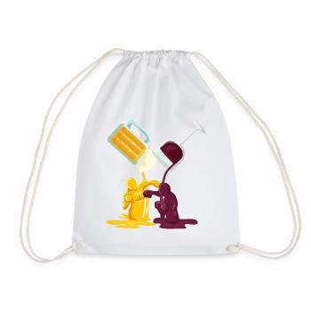 Bière et vin en boxe - Sac de sport léger - blanc - Devant