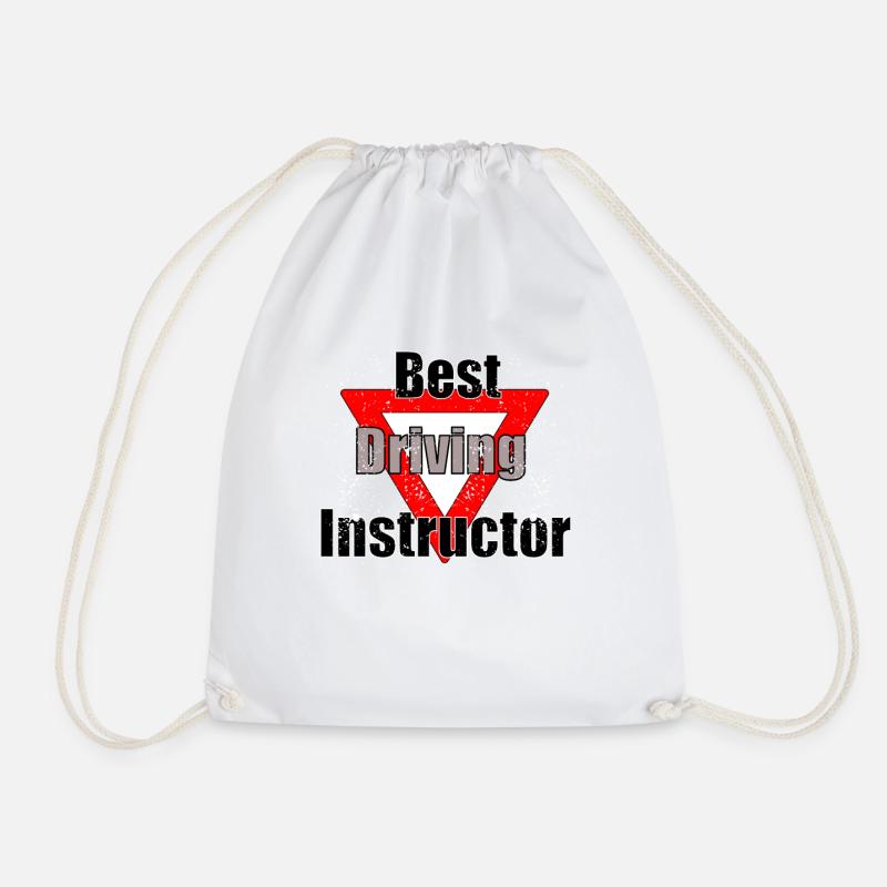 cool driving instructor driving school driving instructor gift - Drawstring Bag - white