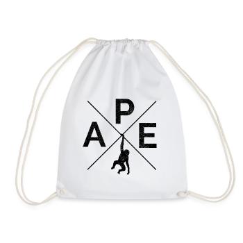 APE Monkey Monkey Primate Africa Wildlife Gift - Drawstring Bag - white - Front