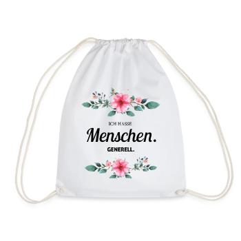 Ich Hasse Menschen Generell - Turnbeutel - Weiß - Vorne