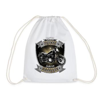 Biker Motorcycle Woman Saying - Drawstring Bag - white - Front
