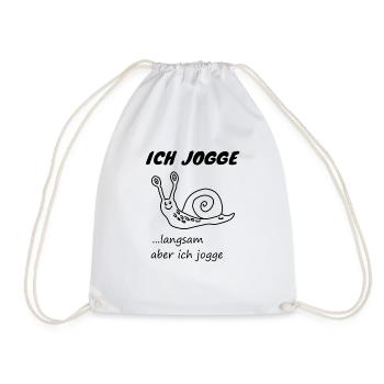 Jogging Humor Gift Idea for Joggers & Runners - Drawstring Bag - white - Front