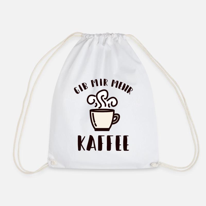 Mehr Kaffee lustig Koffein - Turnbeutel - Weiß