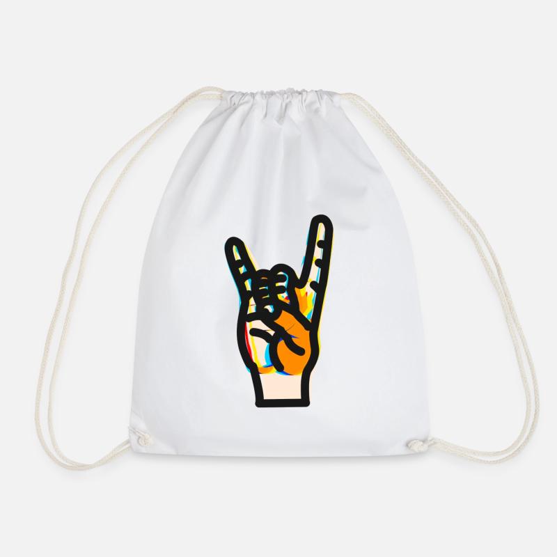 Heavy Metal - Drawstring Bag - white