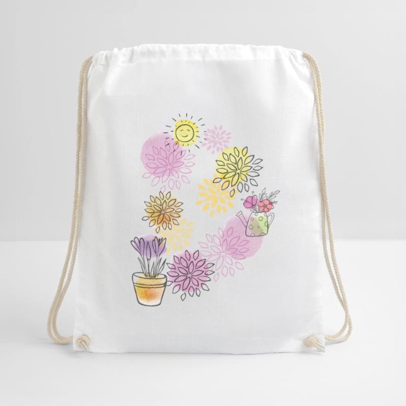 spring pattern Drawstring Bag