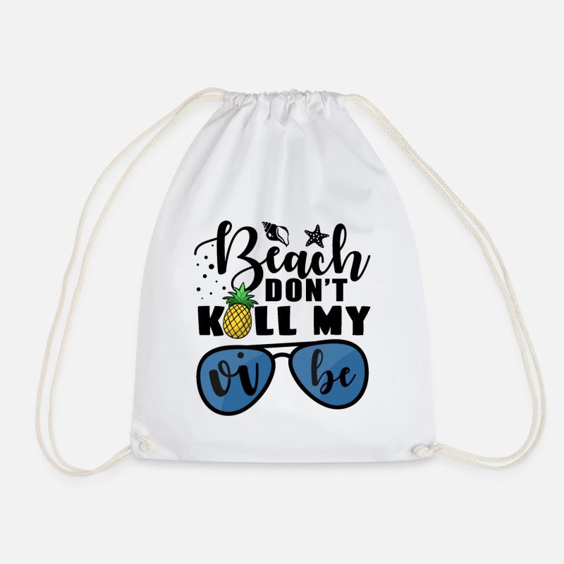Beach - Drawstring Bag - white