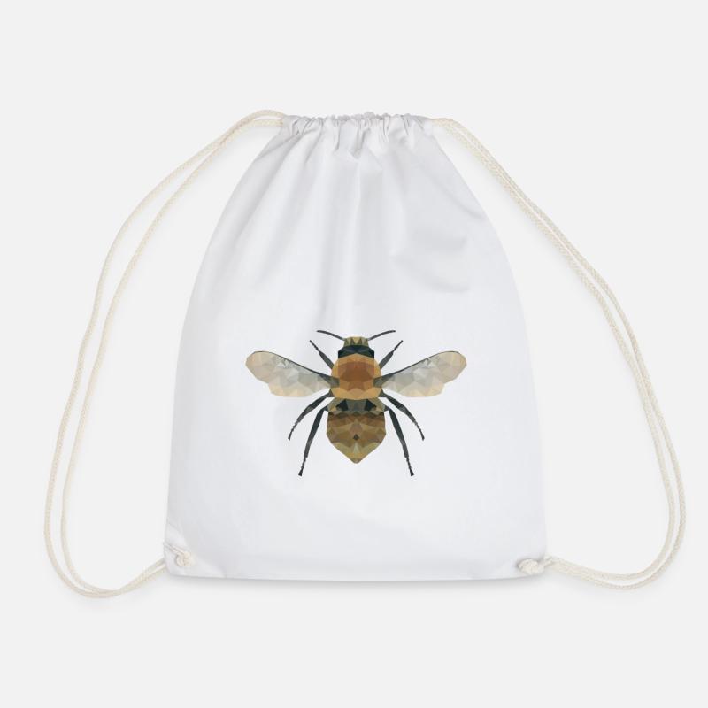 Biene, Wespe, Hummel polygon geometrisch - Turnbeutel - Weiß