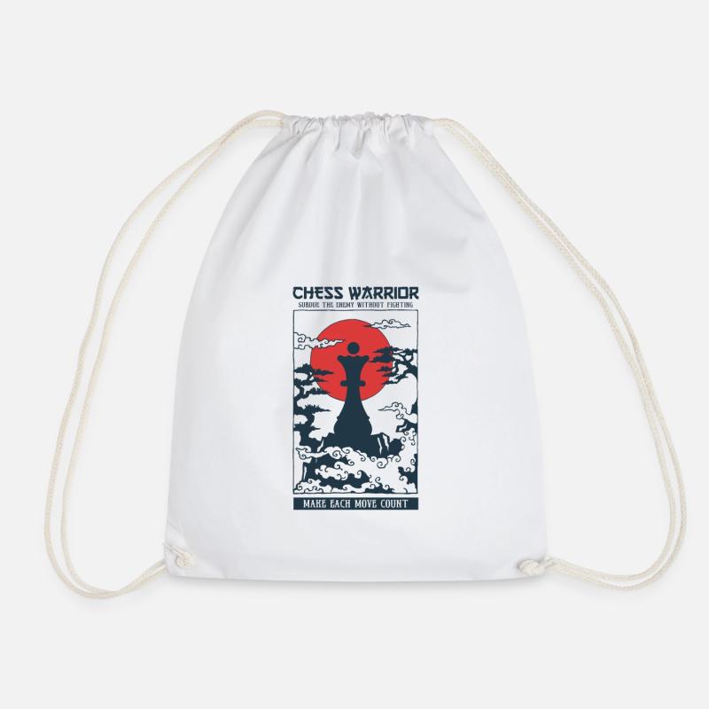 Temple Chess Warrior Queen - Drawstring Bag - white