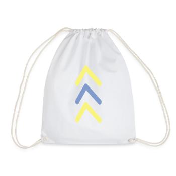 Three Arrow Support | Down syndrome, chromosome 21 - Drawstring Bag - white - Front