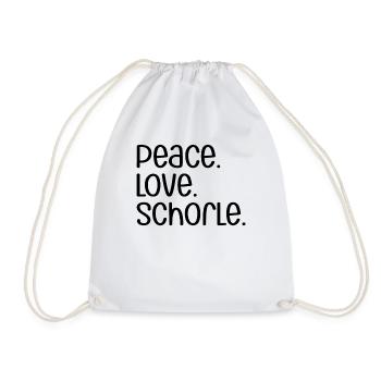 Peace Love Schorle | Pfälzer Dialekt, Pfälzisch - Turnbeutel - Weiß - Vorne
