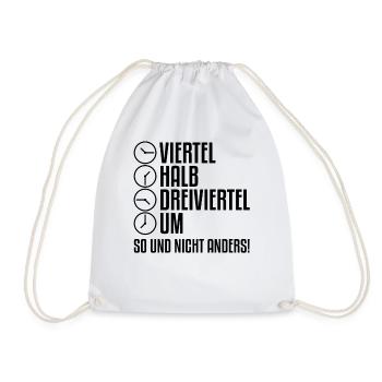 Uhrzeit Ostdeutschland | Ossi Osten Ostdeutsch Uhr - Turnbeutel - Weiß - Vorne