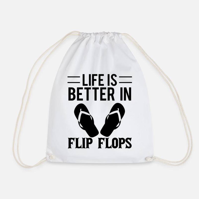 Flip flops - Drawstring Bag - white