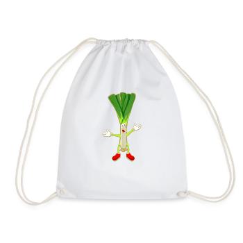 Leek chives vegetables leek leek graphic - Drawstring Bag - white - Front