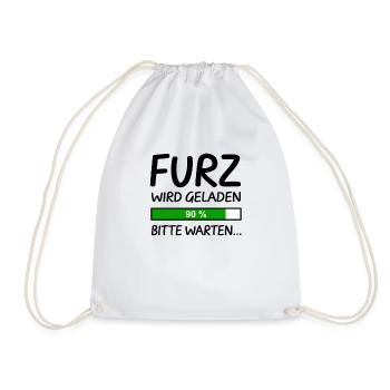 Furz Laden 90% Blähungen Blähung Furzen Lustig - Turnbeutel - Weiß - Vorne