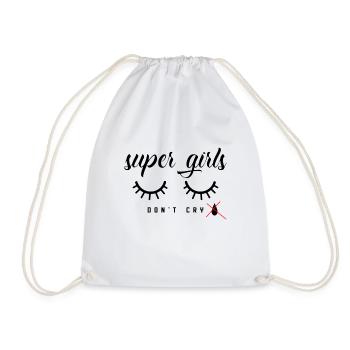 Super Girls Do not Cry - Drawstring Bag - white - Front