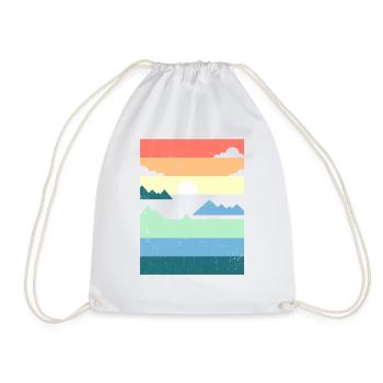 Vintage Mountain Landscape Shirt Nature géométrique - Sac de sport léger - blanc - Devant