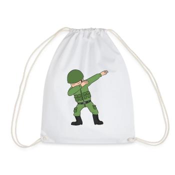 Dabbing Soldat mit Helm und Uniform - Turnbeutel - Weiß - Vorne