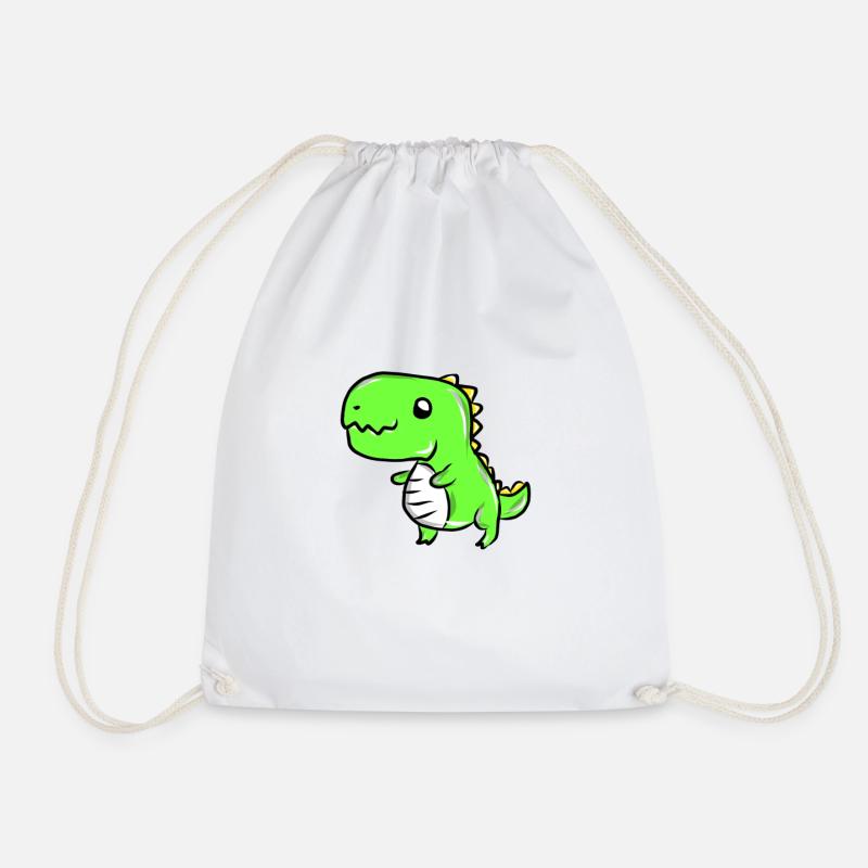 dinosaur - Drawstring Bag - white