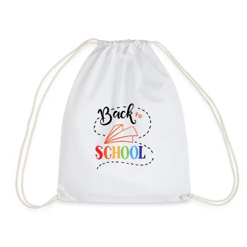 Back to school for boys and girls - Drawstring Bag - white - Front