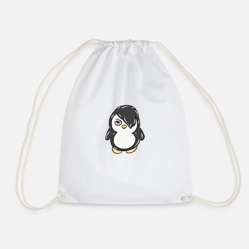 penguin - Drawstring Bag - white