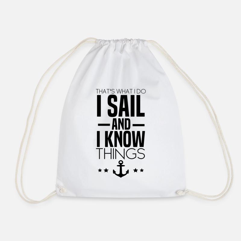 sailing - Drawstring Bag - white