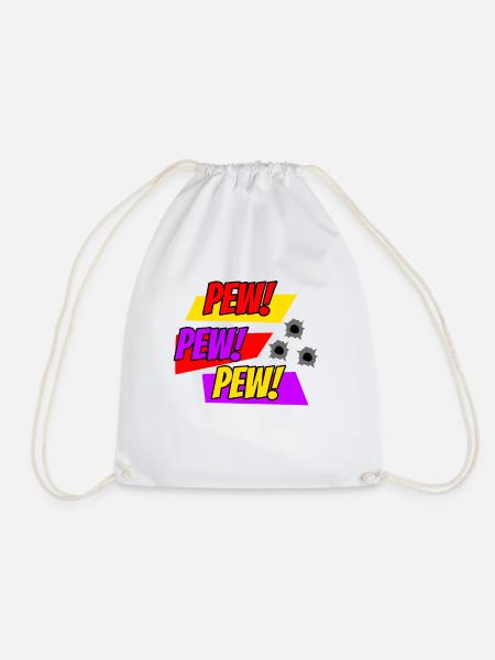 Comic PEW PEW Comic Style - Turnbeutel - Weiß