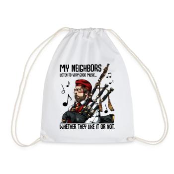 Cool Dudelsack Lustige Sprüche Sackpfeife Geschenk - Turnbeutel - Weiß - Vorne