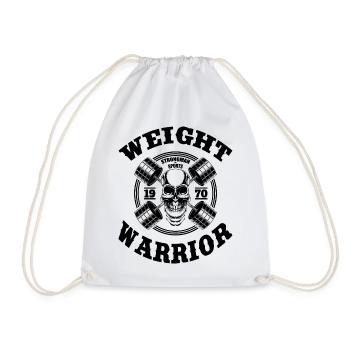 Strongman Bodybuilding Weight Warrior - Drawstring Bag - white - Front