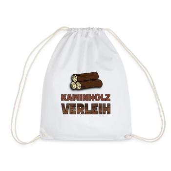 Kaminholz Verleih Feuerholz Vermietung Geschenk - Turnbeutel - Weiß - Vorne