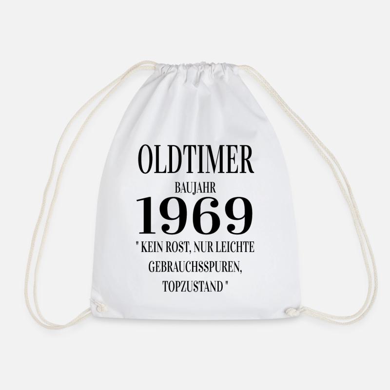 Oldtimer baujahr 1969 - Geburtstag geschenk spruch - Turnbeutel - Weiß