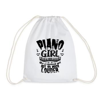 Piano Girl Geschenk Für Klavierspielerin Pianistin - Turnbeutel - Weiß - Vorne