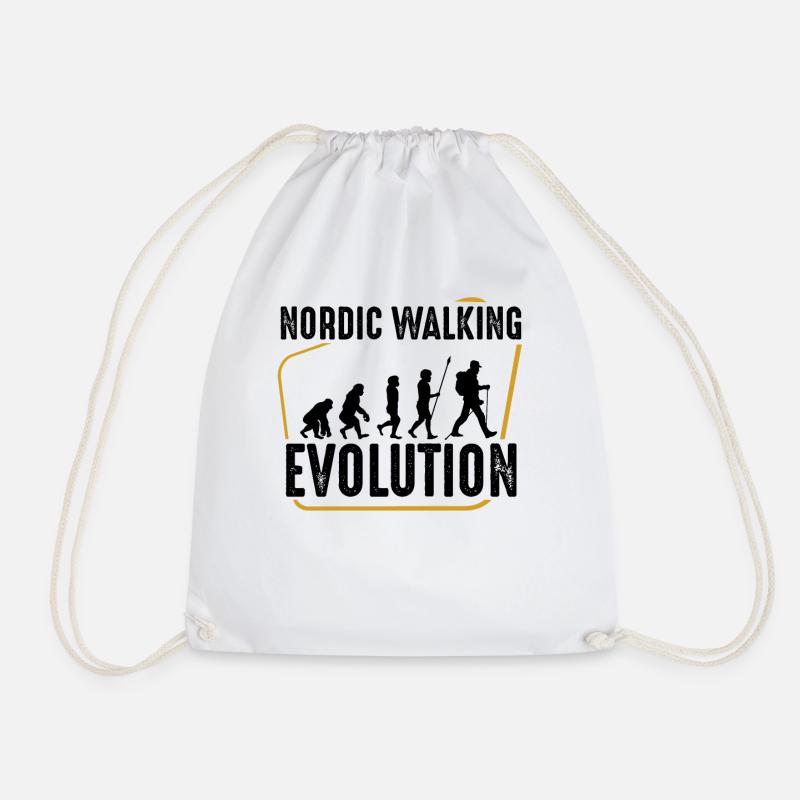 Nordic Walking - Drawstring Bag - white
