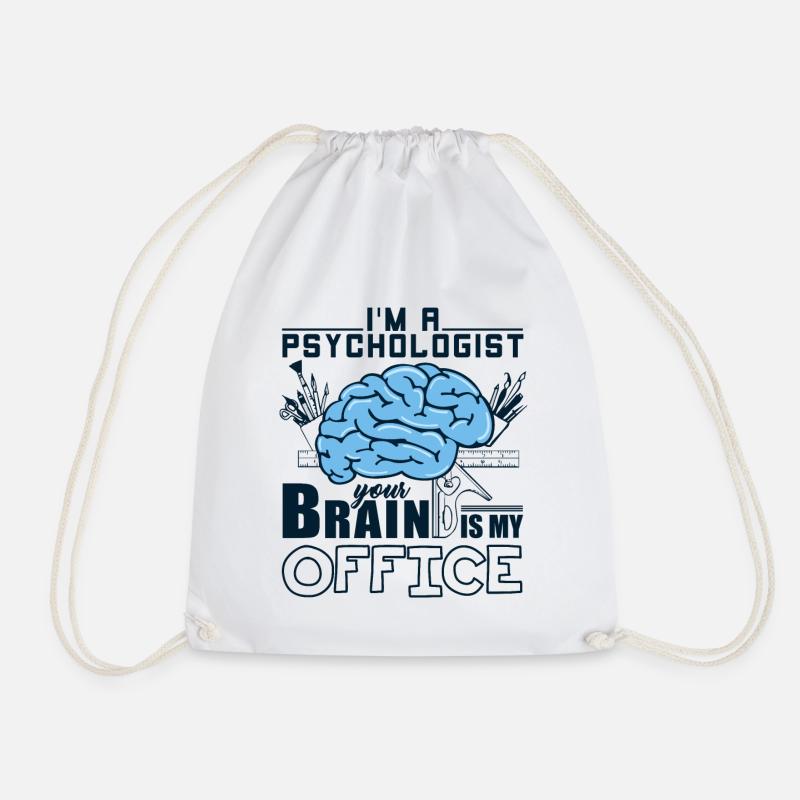 psychologist - Drawstring Bag - white