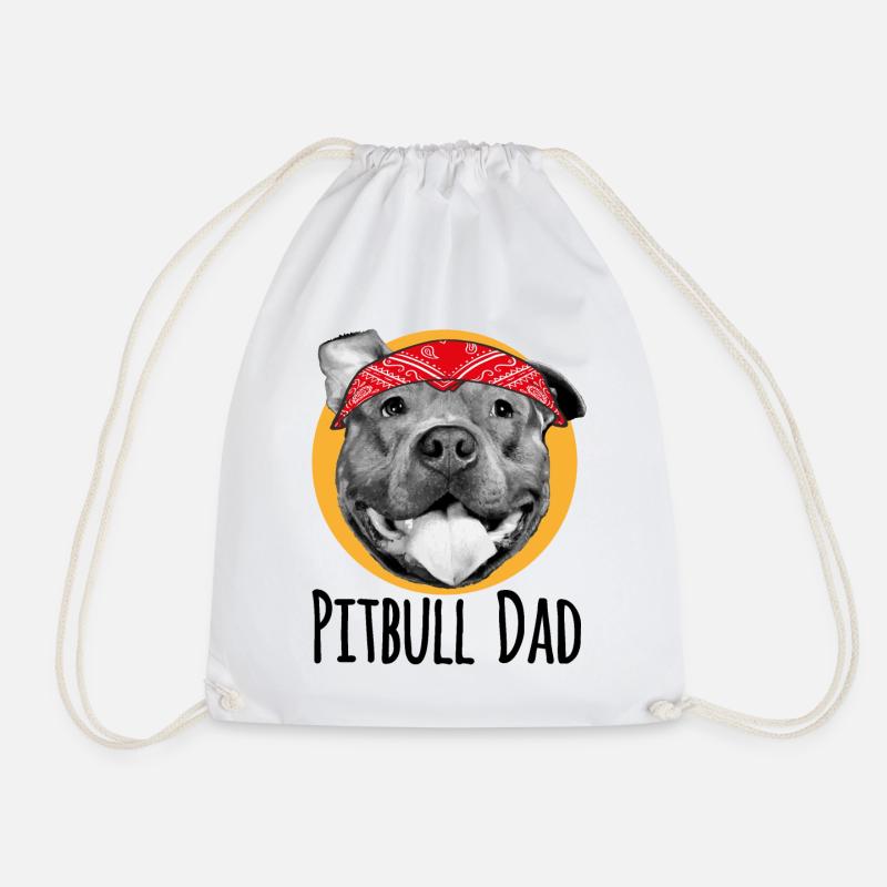 Pitbull Father - Drawstring Bag - white