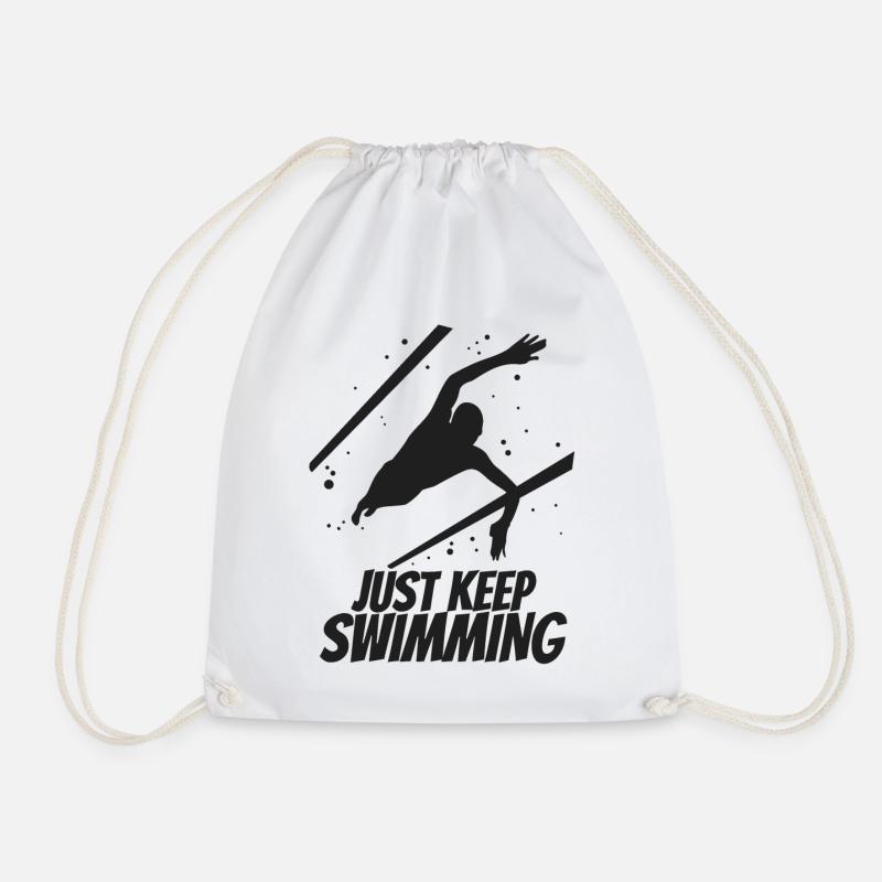 Just Keep Swimming - Turnbeutel - Weiß