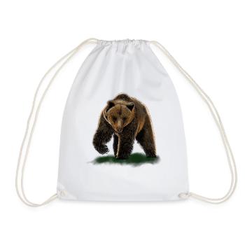 bear - Drawstring Bag - white - Front