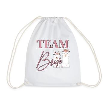 Team Bride Braut Alpaka Lama JGA Hochzeit - Turnbeutel - Weiß - Vorne