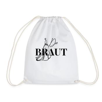 Die Braut Brautkleid Hochzeit JGA Party - Turnbeutel - Weiß - Vorne