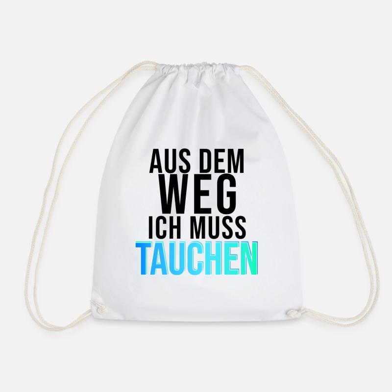 TAUCHEN Neon Schriftzug - Turnbeutel - Weiß