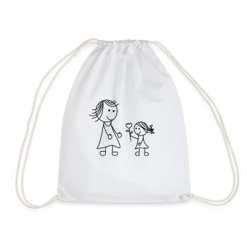 Maman MamanMa mère Fleur Fille Enfant Merci - Sac de sport léger - blanc - Devant