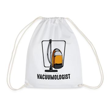 Vacuumologist vacuum cleaner housekeeper gift - Drawstring Bag - white - Front